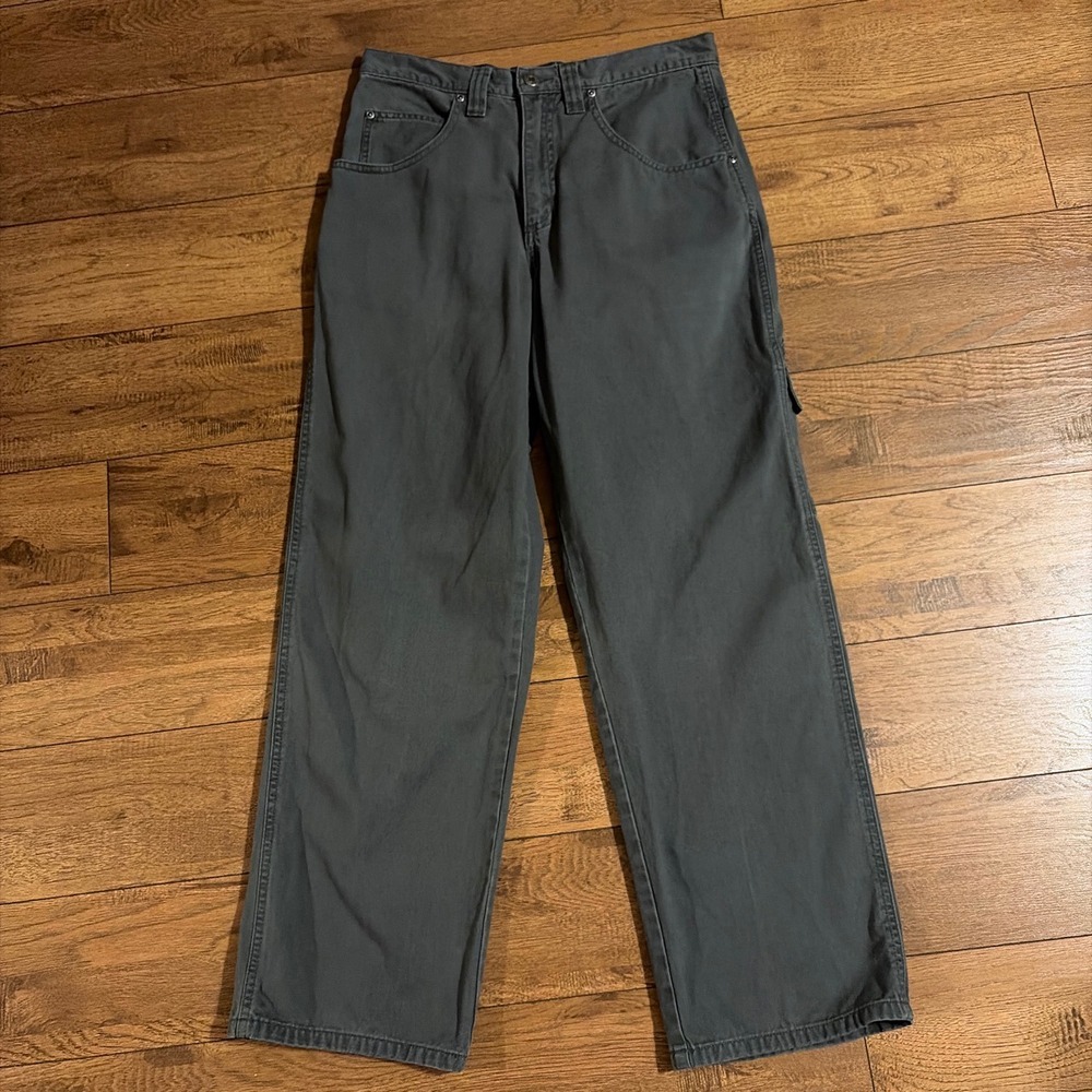 Wrangler Jeans Co Mens Carpenter Pants Gray Cotton Canvas Utility 29x30